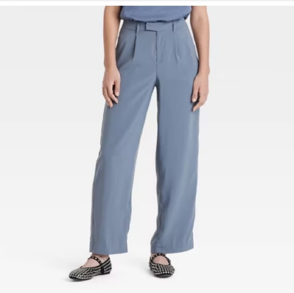 CLEARANCE A New Day Wide Leg Trousers With Satin Stripe - Sterling Blue